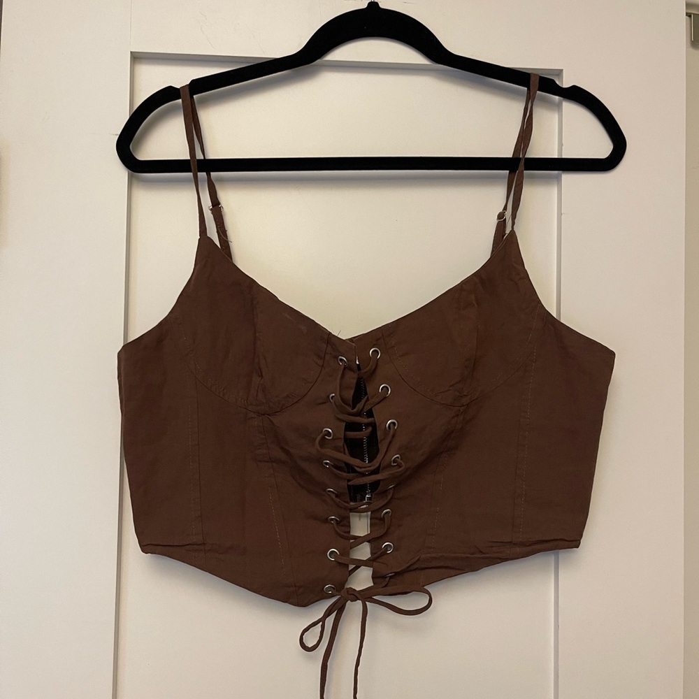 Lace-up Crop Top
